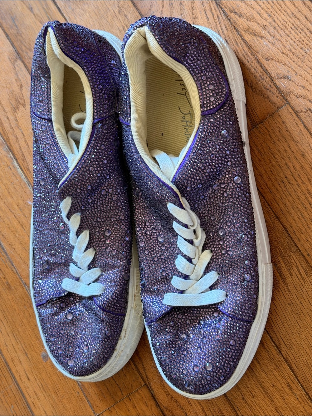 Betsey Johnson Purple Rhinestone Espadrille Sneakers